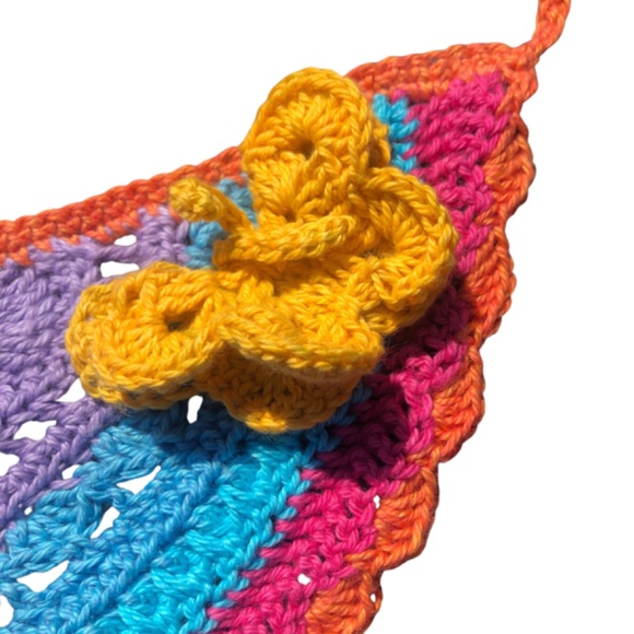 Whimsical Boho Hair Scarf - Festival Hair Bandana with 3D Butterflies ? main image 8